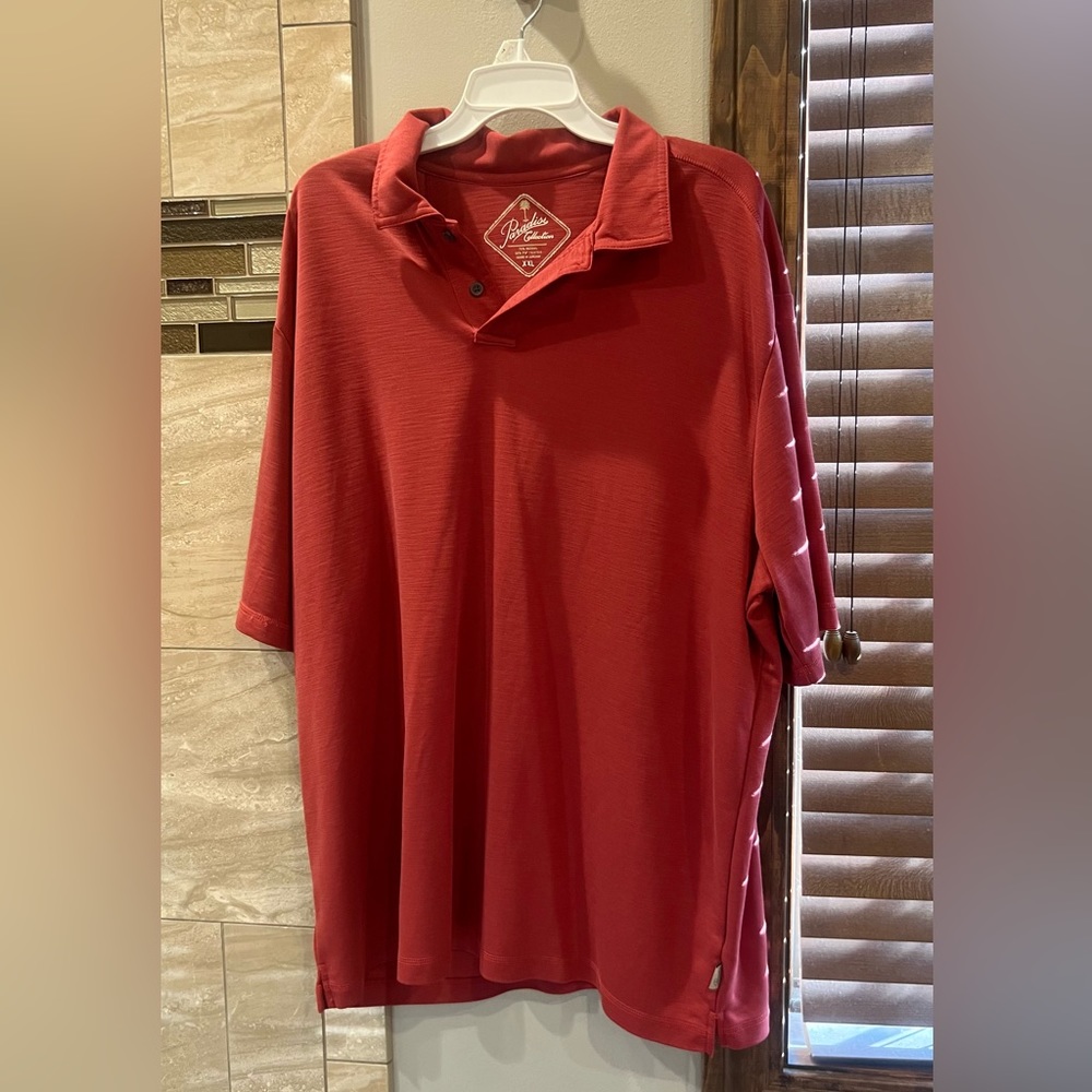 Paradise Collection Golf Polo Shirt Size XXL Short Sleeve Reddish Orange